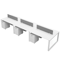 班龙办公桌3.6m六人位含柜套