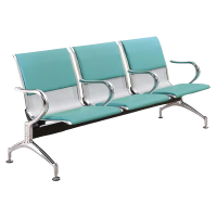 珂洋 公共座椅 三人位+浅绿皮垫+中间扶手 张