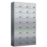 攸形不锈钢餐盘柜24门钥匙款1025*400*1800mm台