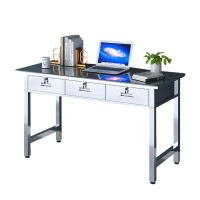 曌梵不锈钢办公桌1.4米三斗张