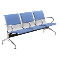 珂洋 公共座椅 三人位+蓝色皮垫+中间扶手 张