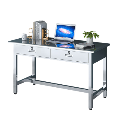 曌梵不锈钢办公桌1.2米二斗张