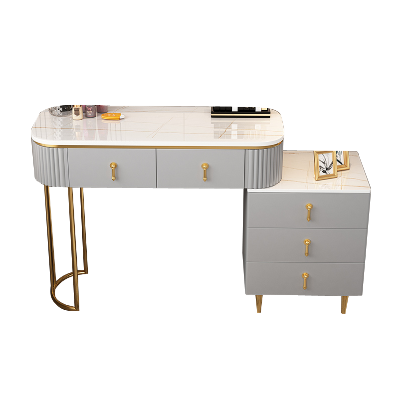 梳妆台现代简约网红ins风北欧轻奢化妆台小型卧室化妆桌收纳一体