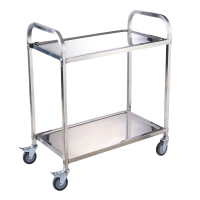 吉迎尚品 不锈钢送餐车酒店手推车 二层静音轮 个