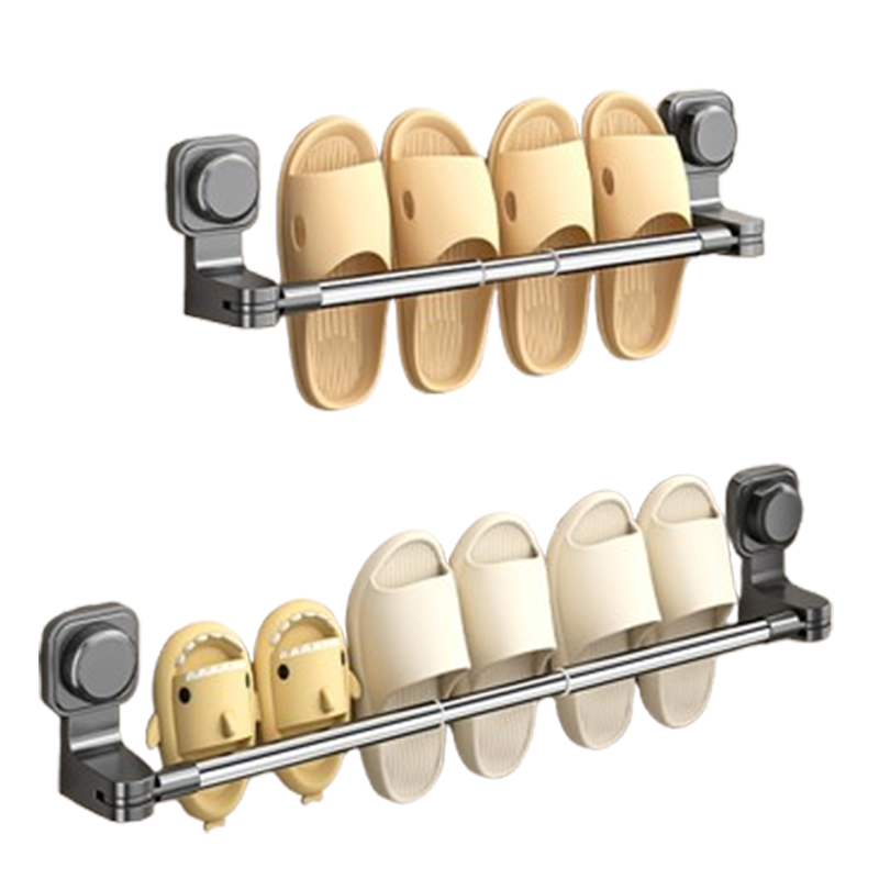 吸盘拖鞋架浴室免打孔卫生间置物架鞋子收纳厕所壁挂沥水架子