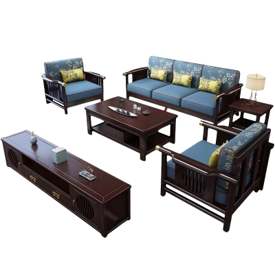 豫龙都沙发1+1+3+双几+电视柜套