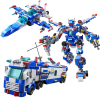 2025新款积木男孩子益智拼装军事机械特警局6岁儿童汽车系列玩具