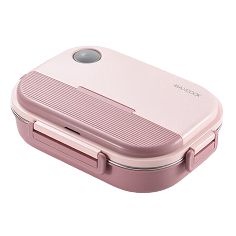 美厨饭盒304不锈钢饭盒便携式1.6L四格餐盘MCFT1489
