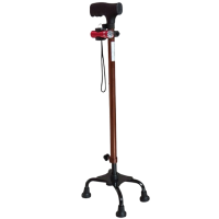 妖怪铝合金拐杖老人手杖老年四脚拐棍多功能四角手拐可调伸缩