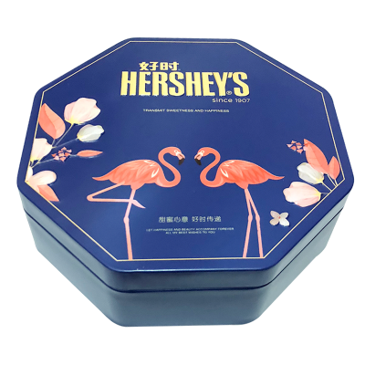Hershey‘s好时之吻巧克力6粒+6排块火烈鸟铁盒礼盒装结婚喜糖蓝色