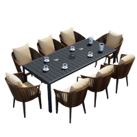 鑫龙都户外桌8椅2米套