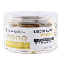 三木(SUNWOOD) MC99-4 名匠系列 48只25mm 4#金色长尾夹/金属票据夹/燕尾夹