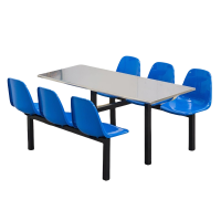 沣涢 员工餐桌 连体餐桌椅 6人桌 张