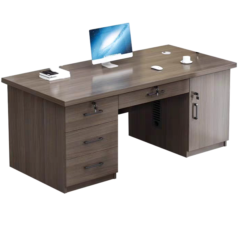 班龙办公桌140*60*76cm胡桃色张