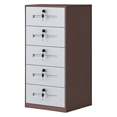 珂洋 抽屉柜 五斗咖套白 台