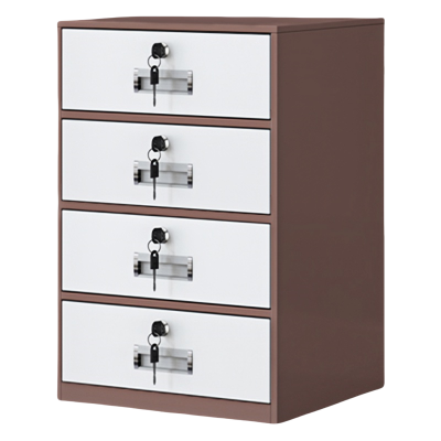 珂洋 抽屉柜 四斗咖套白 台