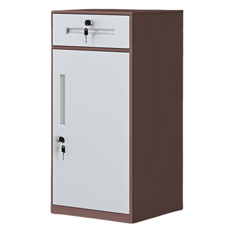 珂洋 文件柜矮柜 咖套白40*39*85cm 台