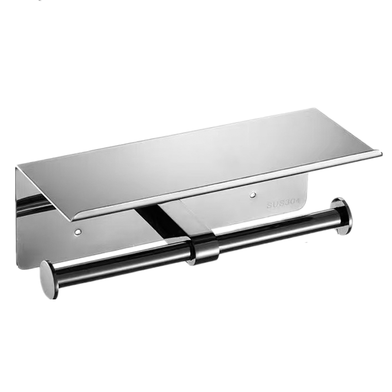 羽凡莱 免打孔不锈钢卷纸架 双筒 个