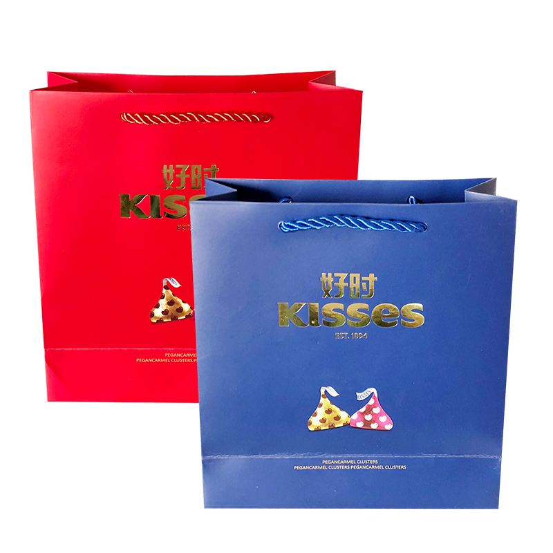 趣淘巧克力礼盒配套手提袋 红色 蓝色可选 大号尺寸19* 7 *19.5