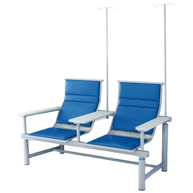 晋舰 输液椅医院诊所点滴吊针排椅大厅加固加厚候诊椅双人白板扶手蓝色