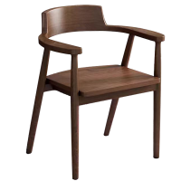 筑亮 扶手椅 弧形靠背胡桃色 把