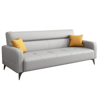 班龙折叠沙发床四人位浅灰色张