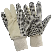 华敏 手套 帆布黑点珠 双 家务手套
