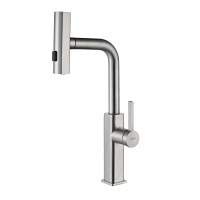 浪鲸(SSWW)厨房冷热水龙头飞雨瀑布出水304不锈钢洗菜盆龙头抽拉式水槽龙头