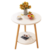 沙发边几小桌子双层小圆桌客厅家用茶桌床头置物架迷你阳台小茶几