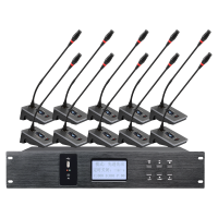 润普Runpu会议音频扩声系统专业有线手拉手会议话筒麦克风桌面式有线一拖十手拉手套装RP-S10-YXS9080