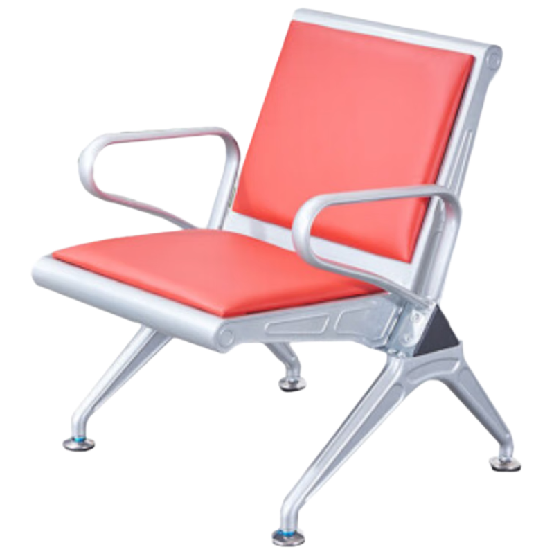 晋舰 钢制排椅机场椅加固加厚长椅候诊椅连排输液等候椅A款单人位皮面