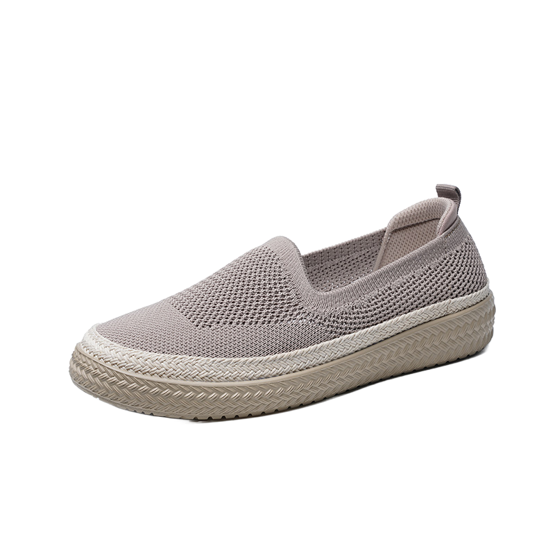奥康女鞋新款春夏季透气百搭飞织渔夫鞋软底套脚网面鞋圆头舒适单鞋