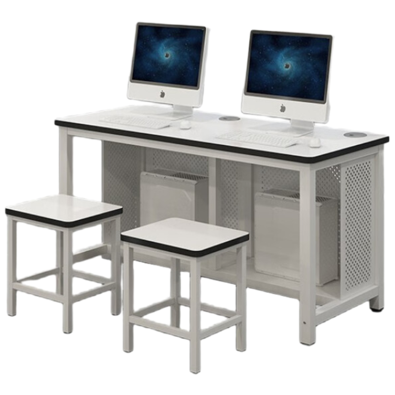 晋舰 机房电脑桌微机室单双人培训电脑桌驾校培训考试桌子 1.6双人后机箱