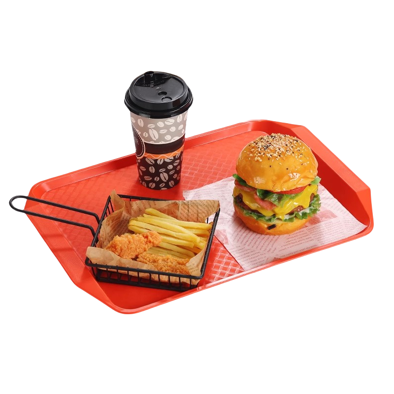吉迎尚品 快餐托盘食堂餐盘塑料上菜盘 43*30cm 个