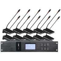 润普Runpu会议音频扩声系统专业有线手拉手套装数字会议麦克风话筒有线手拉手一拖十RP-S10-YXS9100