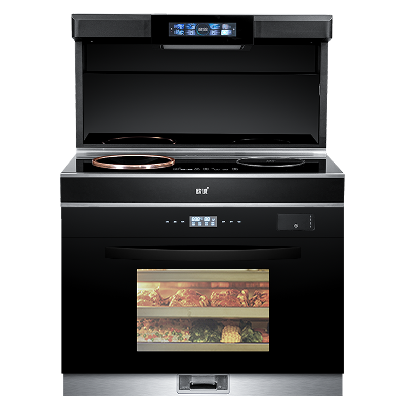 欧诚集成灶蒸烤一体 集成灶一体式 大吸力抽油烟机 智能彩屏纯电电陶炉电磁炉蒸烤一体机 Q8蒸烤保洁一体