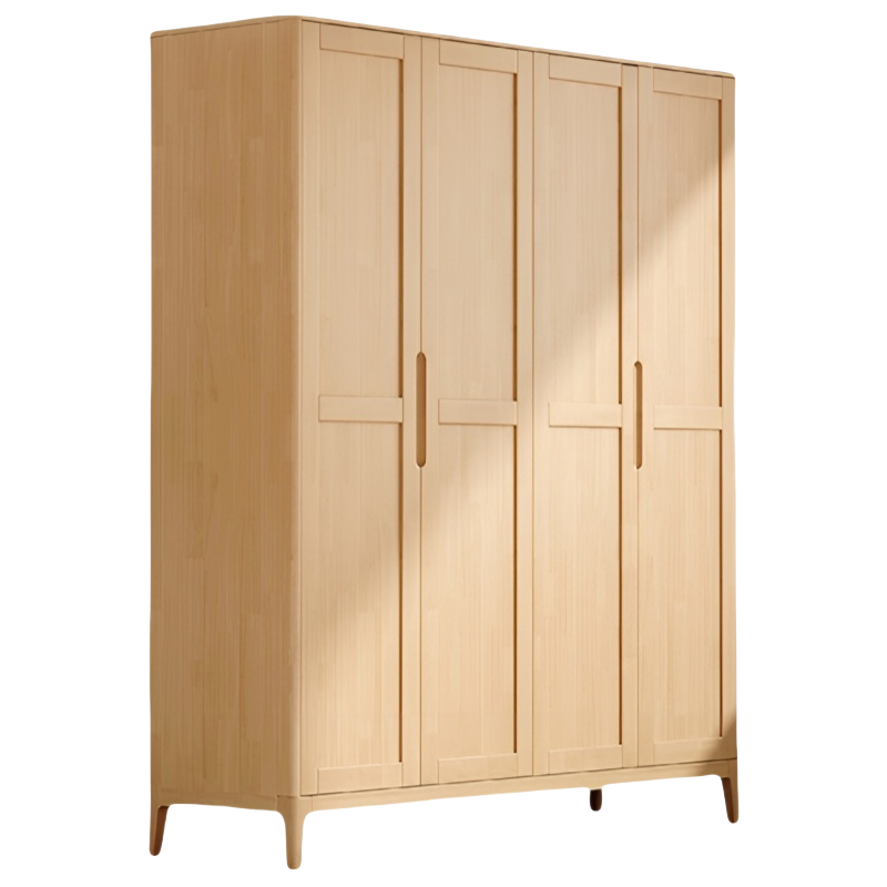 乐琪艺 实木衣柜 原木色四门 1525*560*1960mm 台
