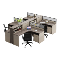班龙办公电脑桌四人位+柜+椅套