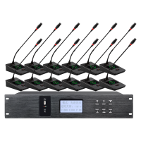 润普Runpu会议音频扩声系统专业有线手拉手会议话筒麦克风桌面式有线一拖十二手拉手套装RP-S12-YXS9120