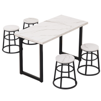 班龙餐桌一桌四凳白色套