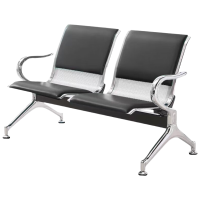 晋舰 钢制排椅机场椅加固加厚长椅候诊椅连排输液等候椅B款双人位皮面