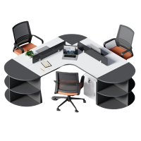 烁恒 职员桌 三人位含柜椅 套