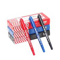 悠米 经典小双头记号笔0.5/1.2mm S03102D 黑 10支/盒 2盒装