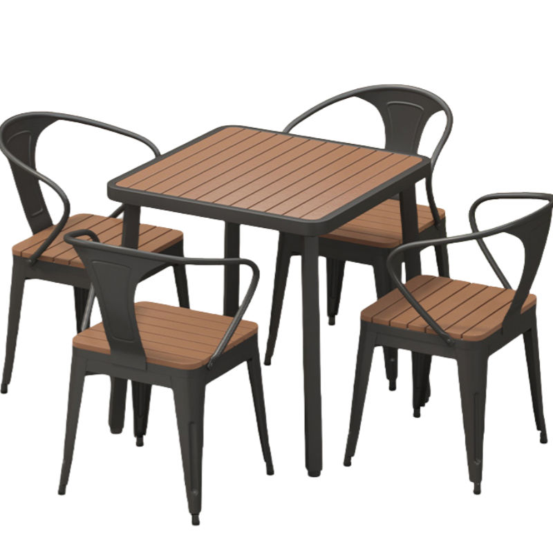 烁恒 户外桌椅 一桌四椅黑色 套