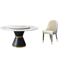 锁匠 圆餐桌1.5m+10椅组