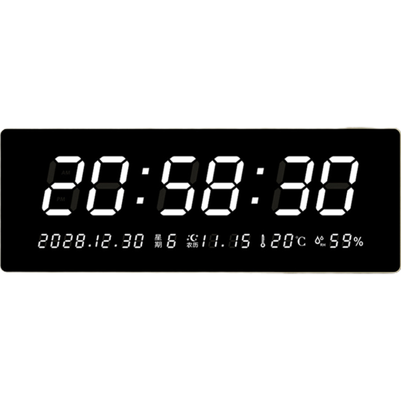 电子钟大屏挂墙电子表830*210白光 铝合金外壳发白光WIFI6位数
