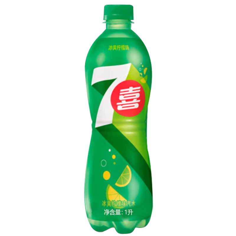 百事可乐 7喜 七喜7up 柠檬味 碳酸饮料1L*2瓶 (新老包装随机发货)