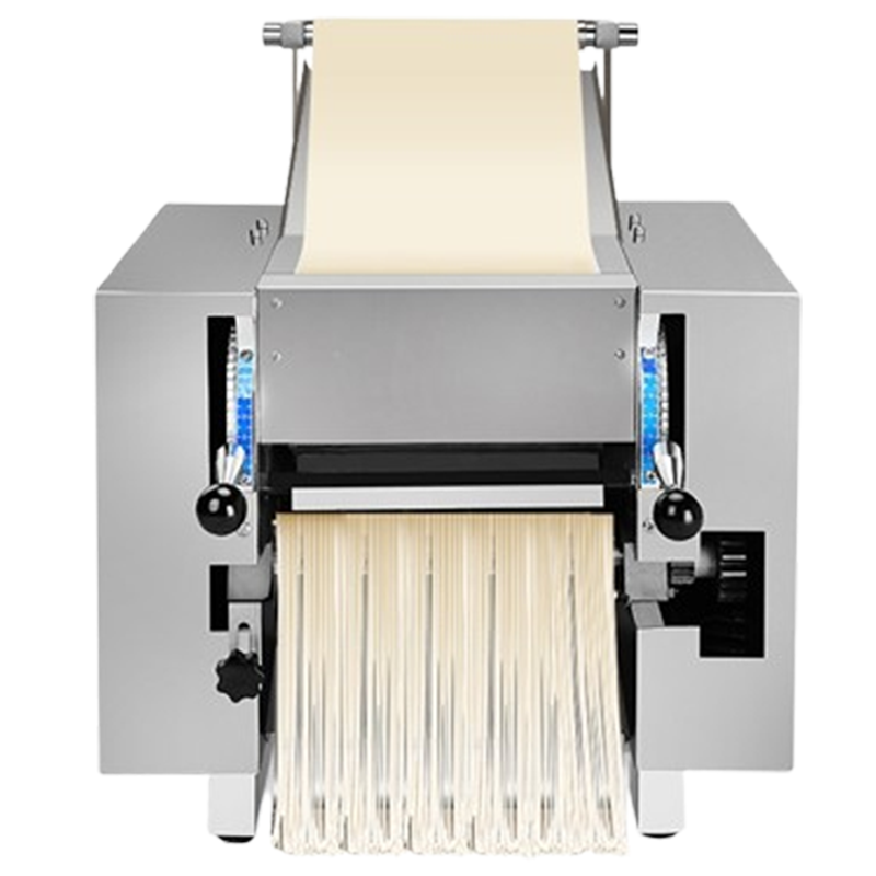 某面条机商用台式揉面切面一体机电动压面机饺子皮机新型刀削面_台式面条机不锈钢机身精钢压面辊