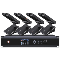 润普Runpu 会议音频扩手拉手系统RP-YS6665S 专业有线手拉手麦克风双杆会议话筒桌面鹅颈麦一拖四