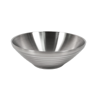 曼德铬 304不锈钢双层碗 冷面碗 22CM 一个